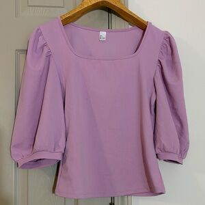 Lavender Puff Sleeve Women's Top